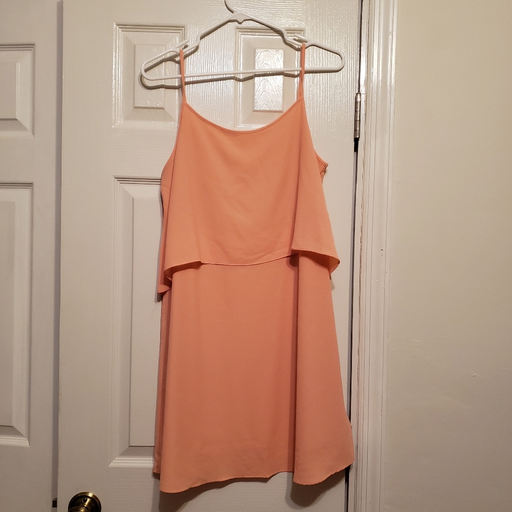 Peach tiered dress